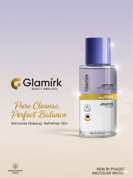 Glamirk Bi-Phased Micellar Water Makeup Remover – Lavender Essence & Olive Oil (60 ml)